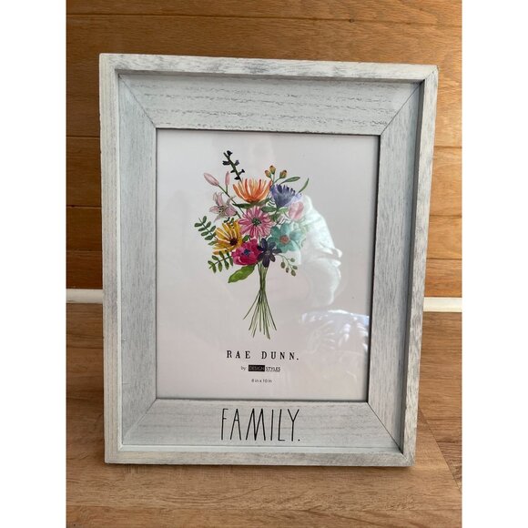 VHTF NWT Rae Dunn Family 8x10 Picture Frame Whitewashed Wood Finish - Picture 1 of 4